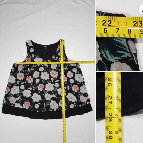 TORRID Size 1 Georgette Double Layer Swing Tank Top 6364E1M - Picture 4 of 6